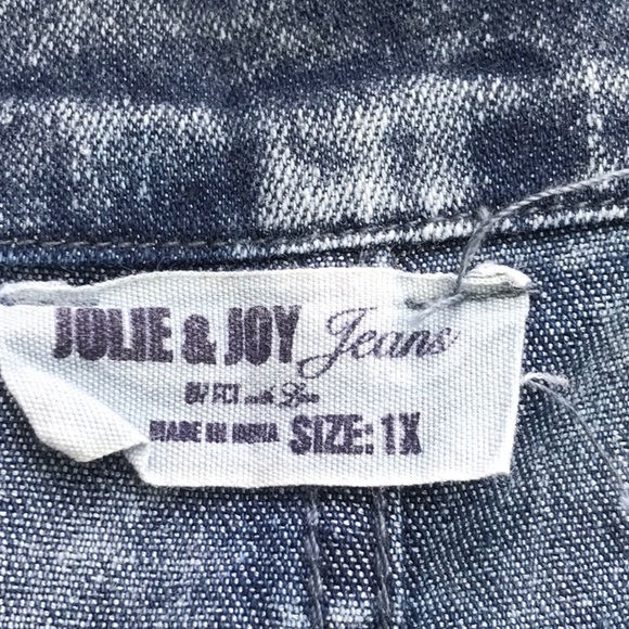 NWT Jolie & Joy Jeans by FCT Denim Distressed Bling Frayed Hem Jean Shorts 1X - Picture 3 of 16